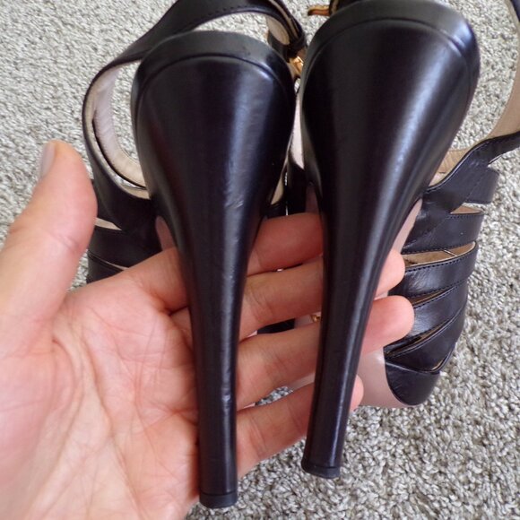 Prada black leather heels 36 - Picture 5 of 9